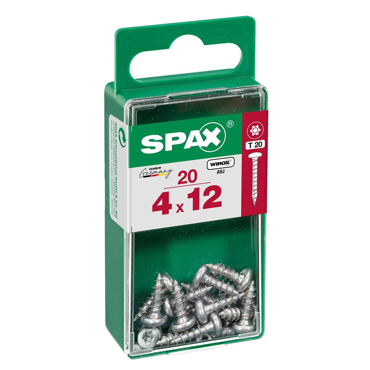 SPAX AMERICAN SCREW - Tornillo Spax Tirafondo Madera Aglomerada 12 mm 4 mm 20 unidad(es)
