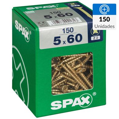 Tornillo spax cabeza plana pozidrive yellox 5x60 150Pz