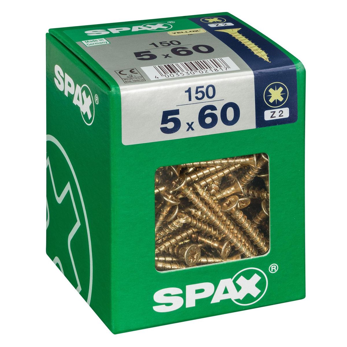 SPAX AMERICAN SCREW - Tornillo Spax Tirafondo Madera Aglomerada 60 mm 5 mm 150 unidad(es)