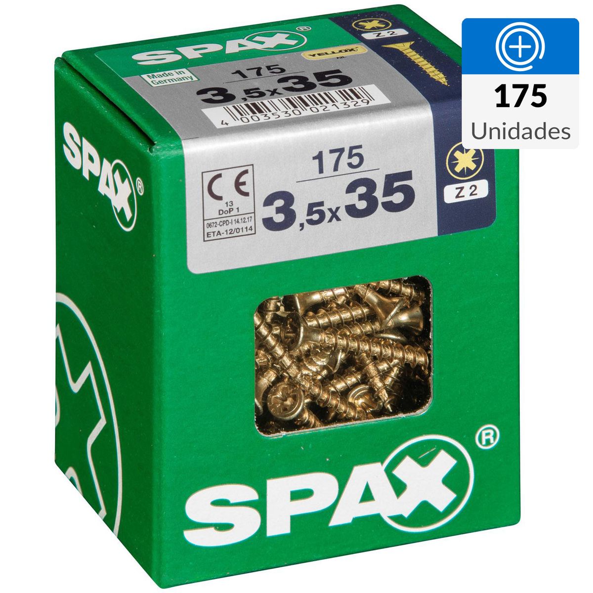 SPAX AMERICAN SCREW - Tornillo Spax Tirafondo Madera Aglomerada 35 mm 3.5 mm 175 unidad(es)