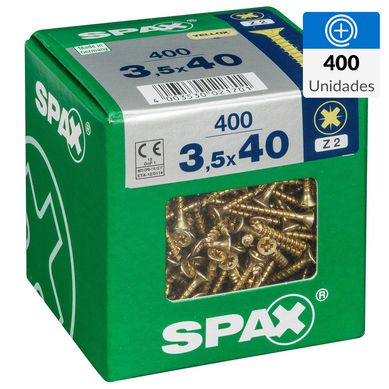 Tornillo spax cabeza plana pozidrive yellox 3,5x40 400Pz