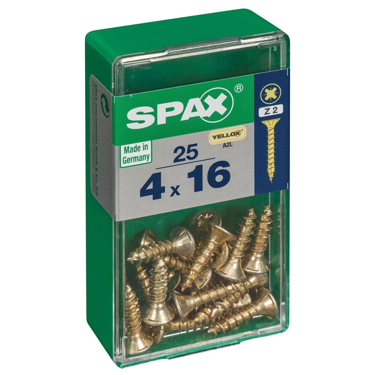 SPAX AMERICAN SCREW - Tornillo Spax Tirafondo Madera Aglomerada 16 mm 4 mm 25 unidad(es)