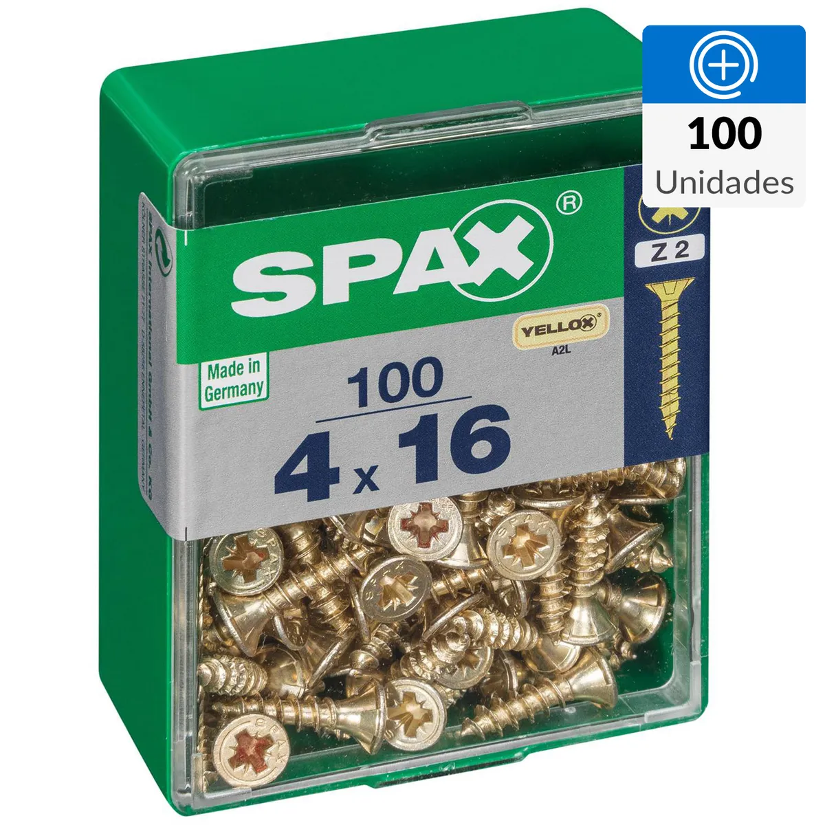 SPAX AMERICAN SCREW - Tornillo Spax Tirafondo Madera Aglomerada 16 mm 4 mm 100 unidad(es)