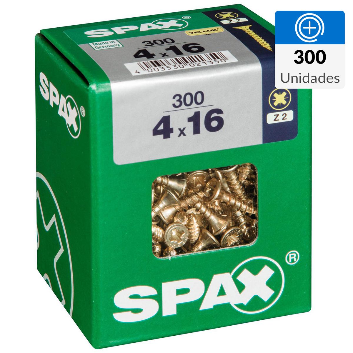SPAX AMERICAN SCREW - Tornillo Spax Tirafondo Madera Aglomerada 16 mm 4 mm 300 unidad(es)