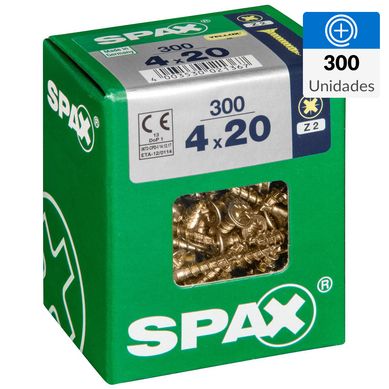 Tornillo spax cabeza plana pozidrive yellox 4x20 300Pz