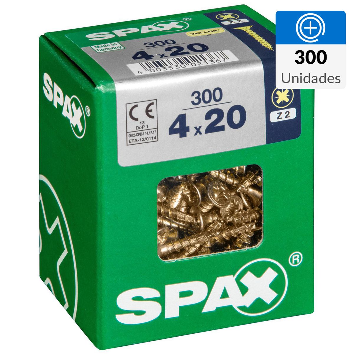 SPAX AMERICAN SCREW - Tornillo Spax Tirafondo Madera Aglomerada 20 mm 4 mm 300 unidad(es)