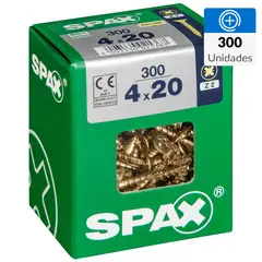 SPAX AMERICAN SCREW - Tornillo Spax Tirafondo Cabeza Plana Madera Aglomerada 20 mm 4 mm 300 unidad(es)