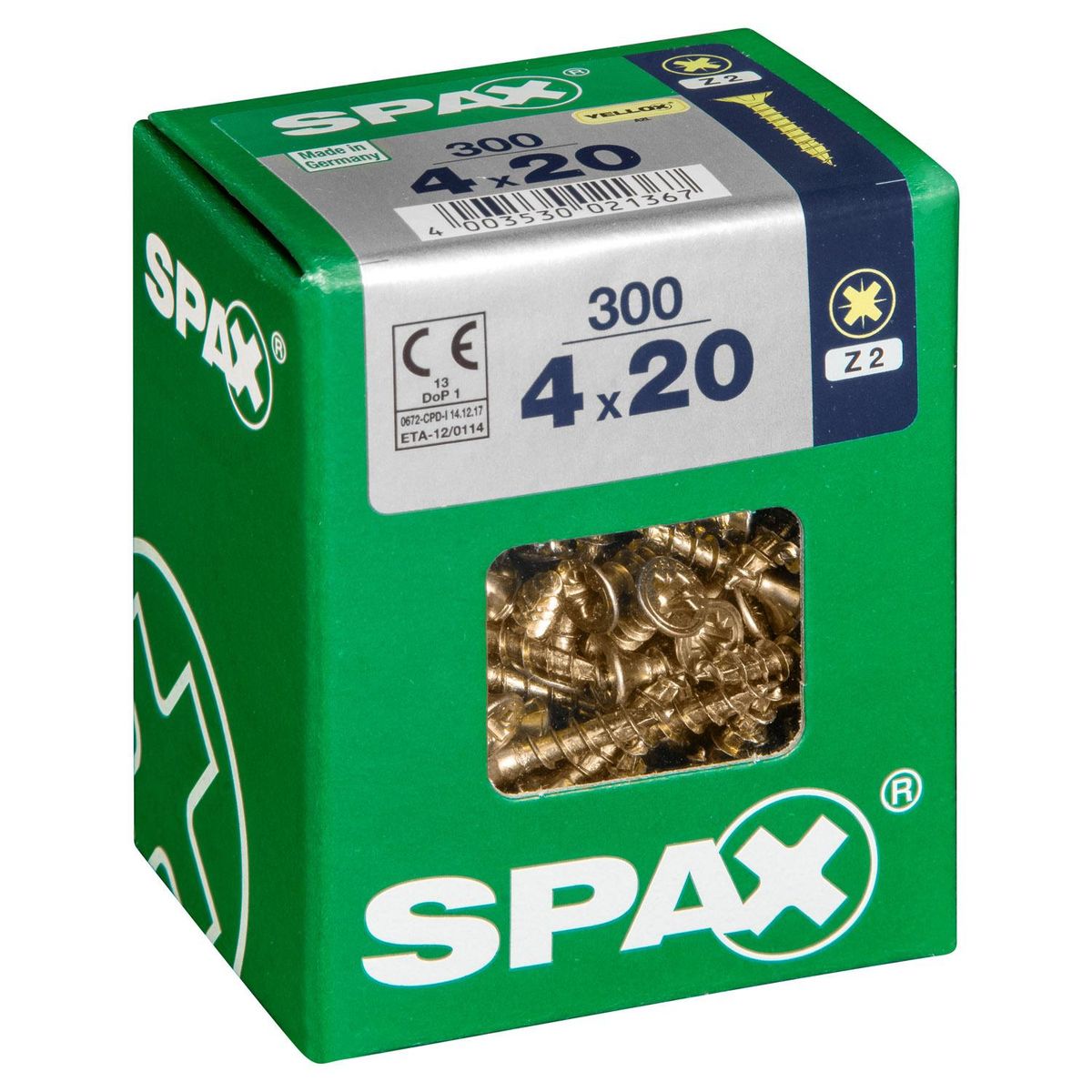SPAX AMERICAN SCREW - Tornillo Spax Tirafondo Madera Aglomerada 20 mm 4 mm 300 unidad(es)