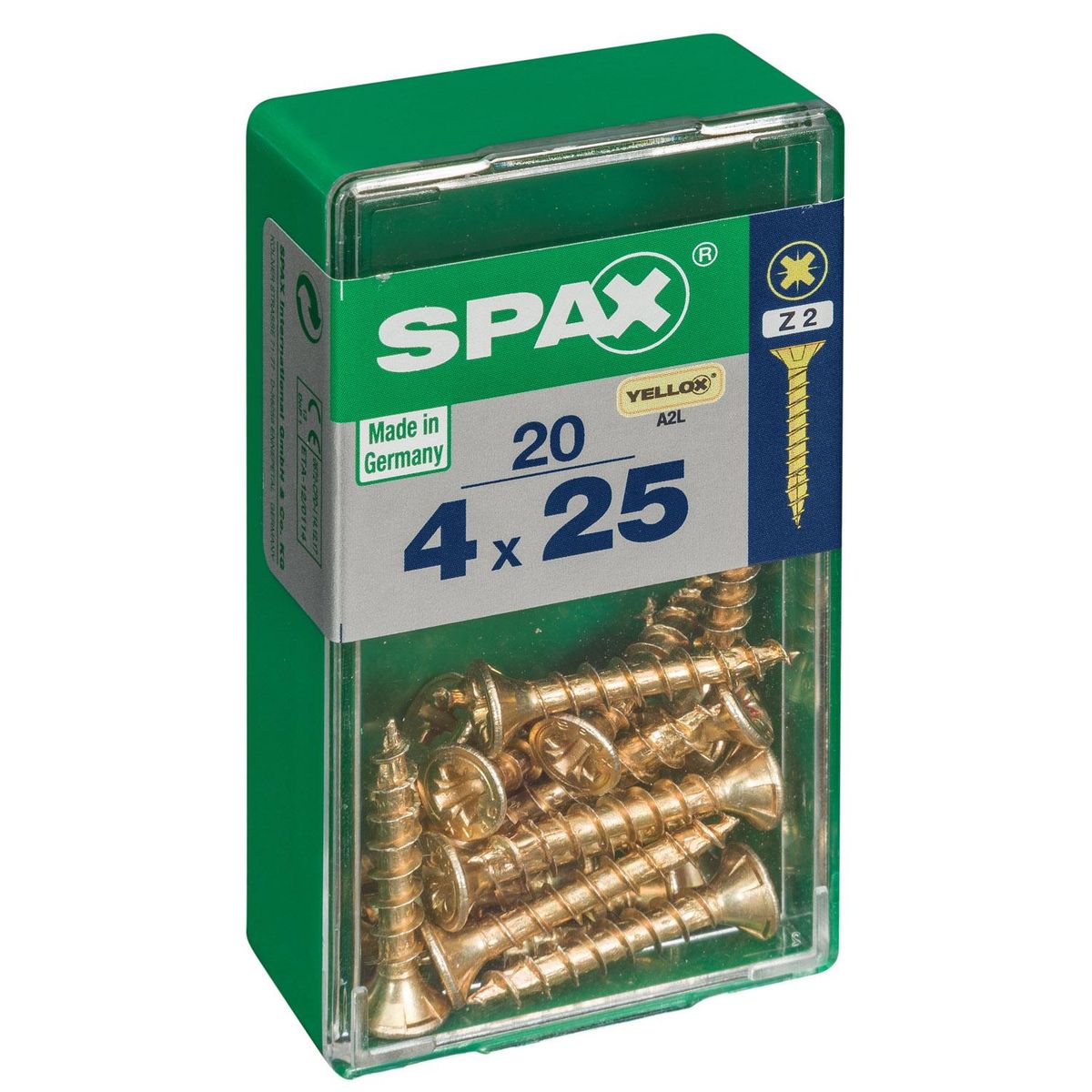 SPAX AMERICAN SCREW - Tornillo Spax Tirafondo Madera Aglomerada 25 mm 4 mm 20 unidad(es)
