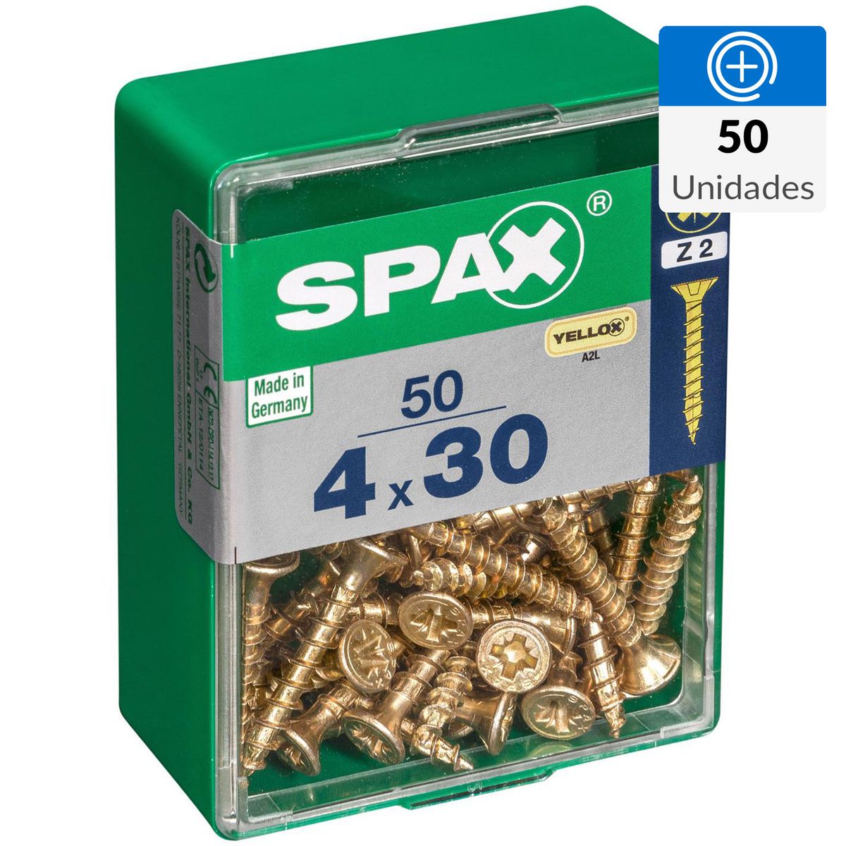 SPAX AMERICAN SCREW - Tornillo Spax Tirafondo Madera Aglomerada 30 mm 4 mm 50 unidad(es)