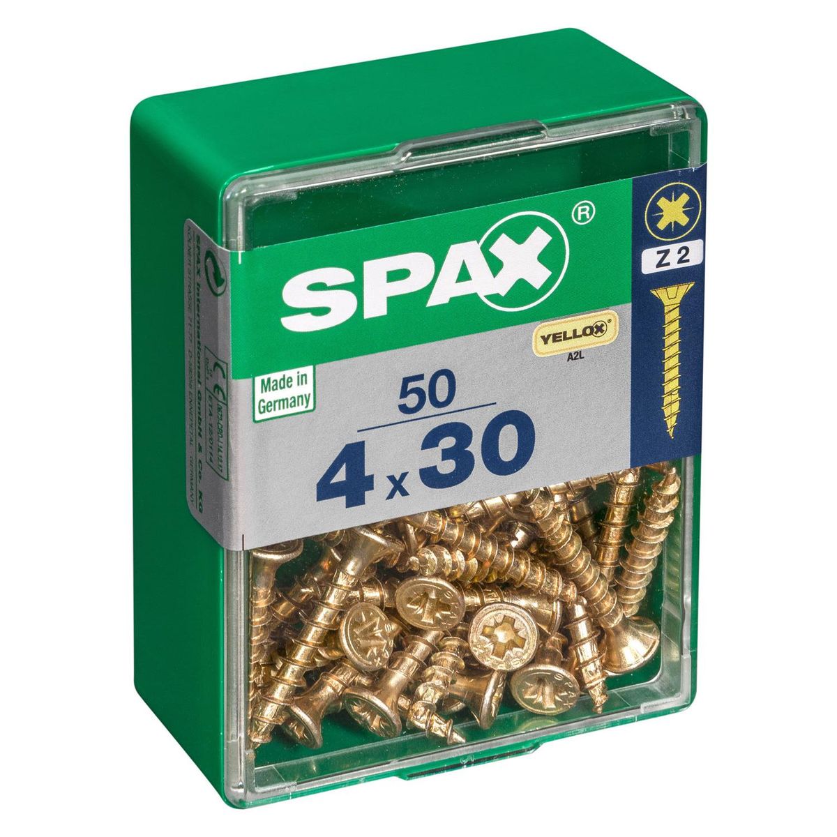 SPAX AMERICAN SCREW - Tornillo Spax Tirafondo Madera Aglomerada 30 mm 4 mm 50 unidad(es)