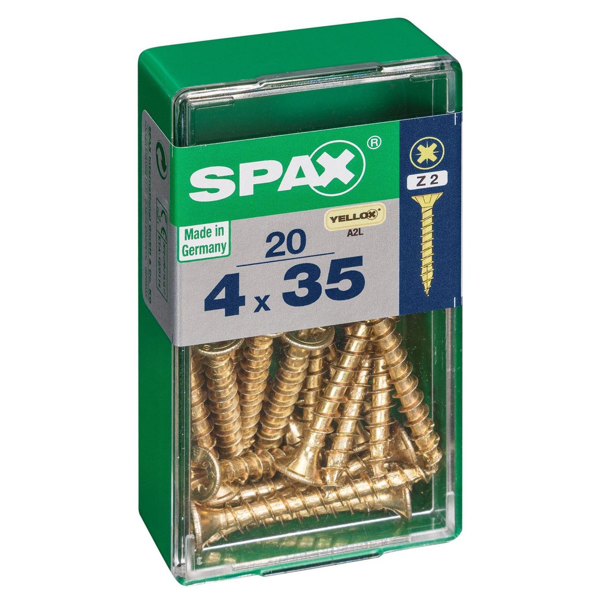 SPAX AMERICAN SCREW - Tornillo Spax Tirafondo Cabeza Plana Madera Aglomerada 35 mm 4 mm 20 unidad(es)
