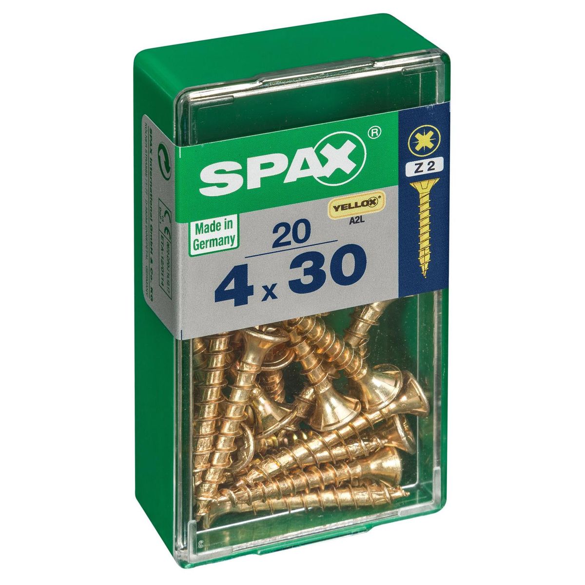 SPAX AMERICAN SCREW - Tornillo Spax Tirafondo Cabeza Plana Madera Aglomerada 30 mm 4 mm 20 unidad(es)