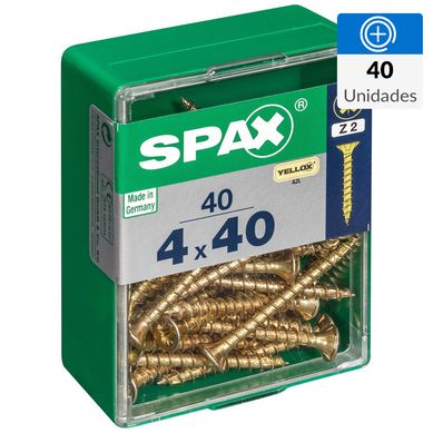 Tornillo spax cabeza plana pozidrive yellox 4x40 40Pz