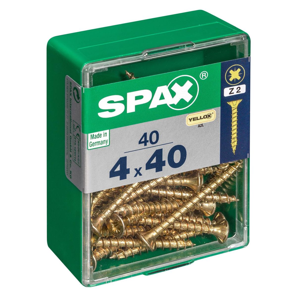 SPAX AMERICAN SCREW - Tornillo Spax Tirafondo Madera Aglomerada 40 mm 4 mm 40 unidad(es)