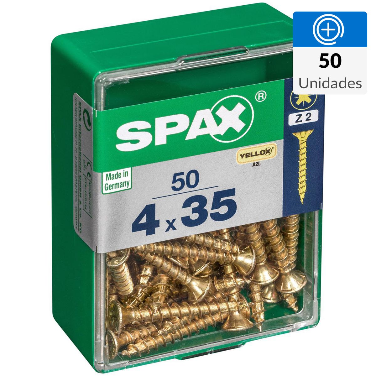 SPAX AMERICAN SCREW - Tornillo Tirafondo Madera Aglomerada 35 mm 4 mm 50 unidad(es)