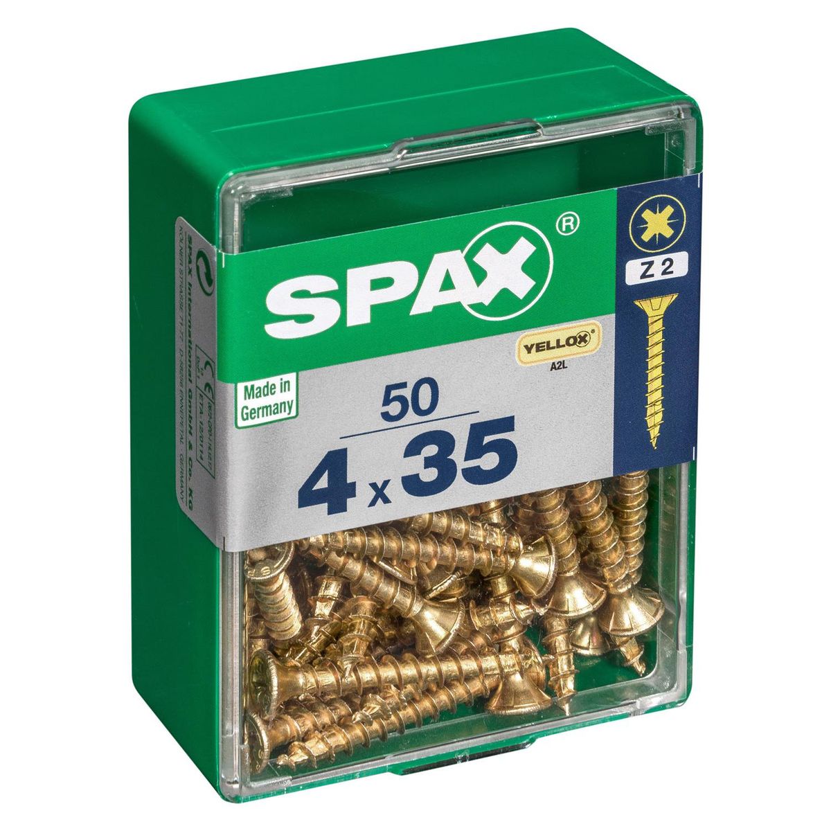 SPAX AMERICAN SCREW - Tornillo Tirafondo Madera Aglomerada 35 mm 4 mm 50 unidad(es)