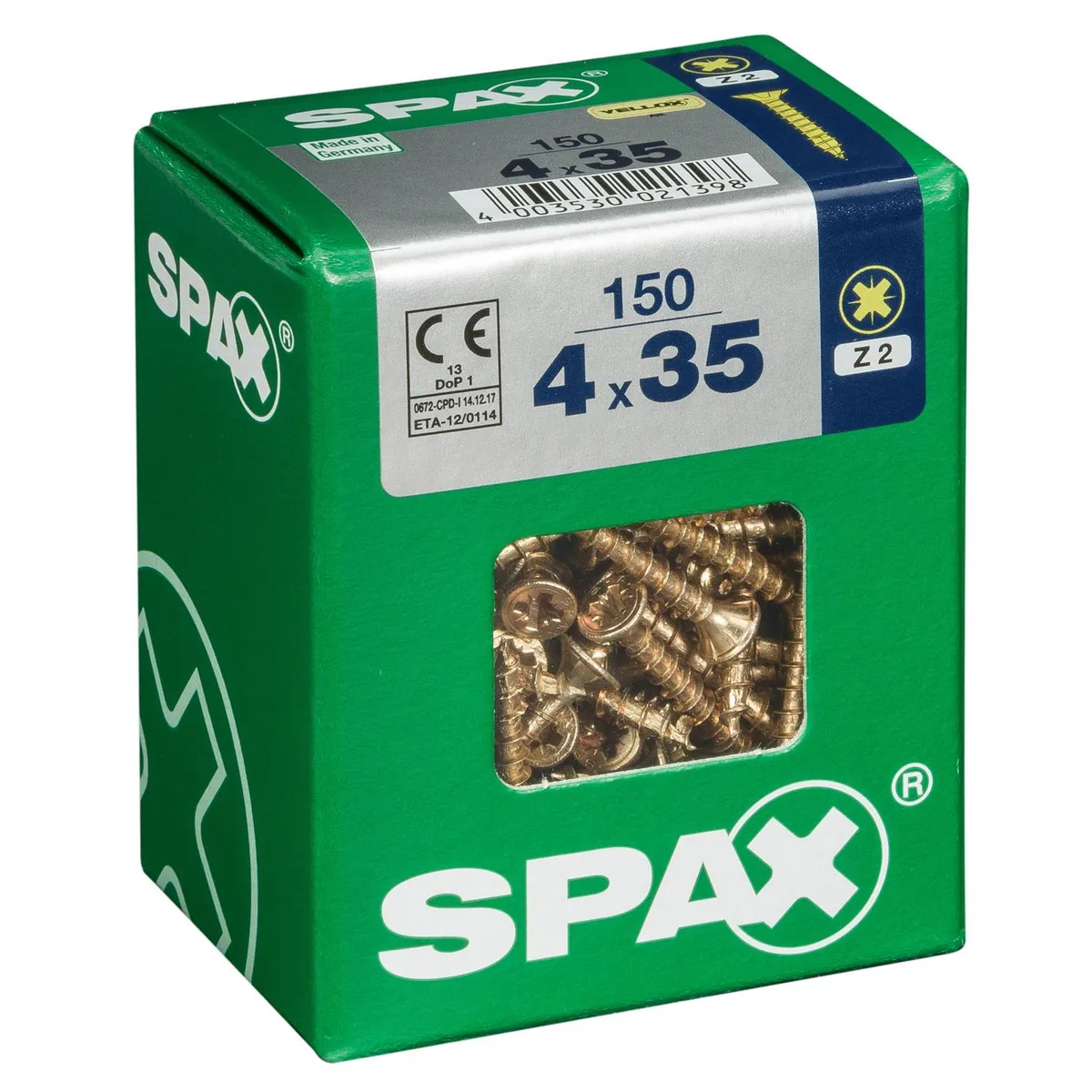 SPAX AMERICAN SCREW - Tornillo Spax Tirafondo Madera Aglomerada 35 mm 4 mm 150 unidad(es)