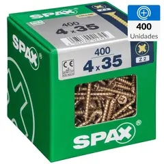 SPAX AMERICAN SCREW - Tornillo Spax Tirafondo Madera Aglomerada 35 mm 4 mm 400 unidad(es)