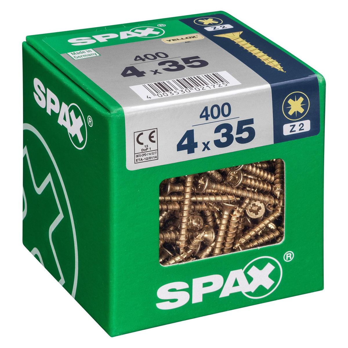SPAX AMERICAN SCREW - Tornillo Spax Tirafondo Madera Aglomerada 35 mm 4 mm 400 unidad(es)