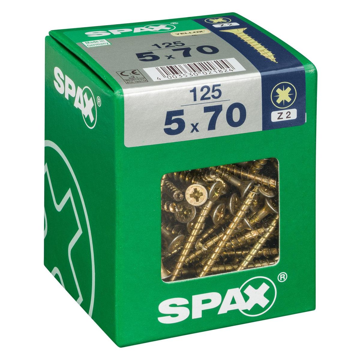 SPAX AMERICAN SCREW - Tornillo Spax Tirafondo Madera Aglomerada 70 mm 5 mm 125 unidad(es)