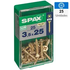 SPAX AMERICAN SCREW - Tornillo Tirafondo Madera Aglomerada 25 mm 3.5 mm 25 unidad(es)
