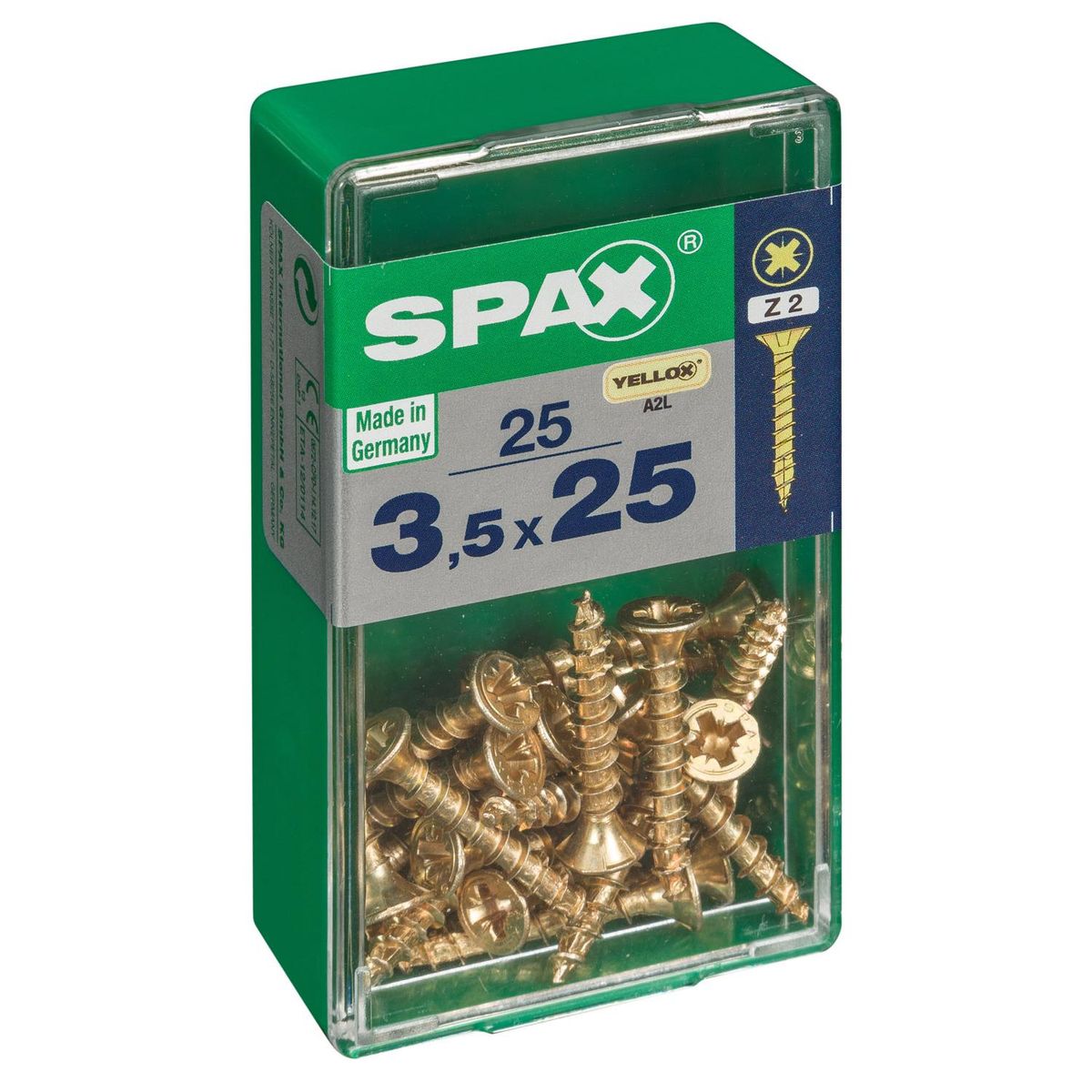 SPAX AMERICAN SCREW - Tornillo Spax Tirafondo Madera Aglomerada 25 mm 3.5 mm 25 unidad(es)