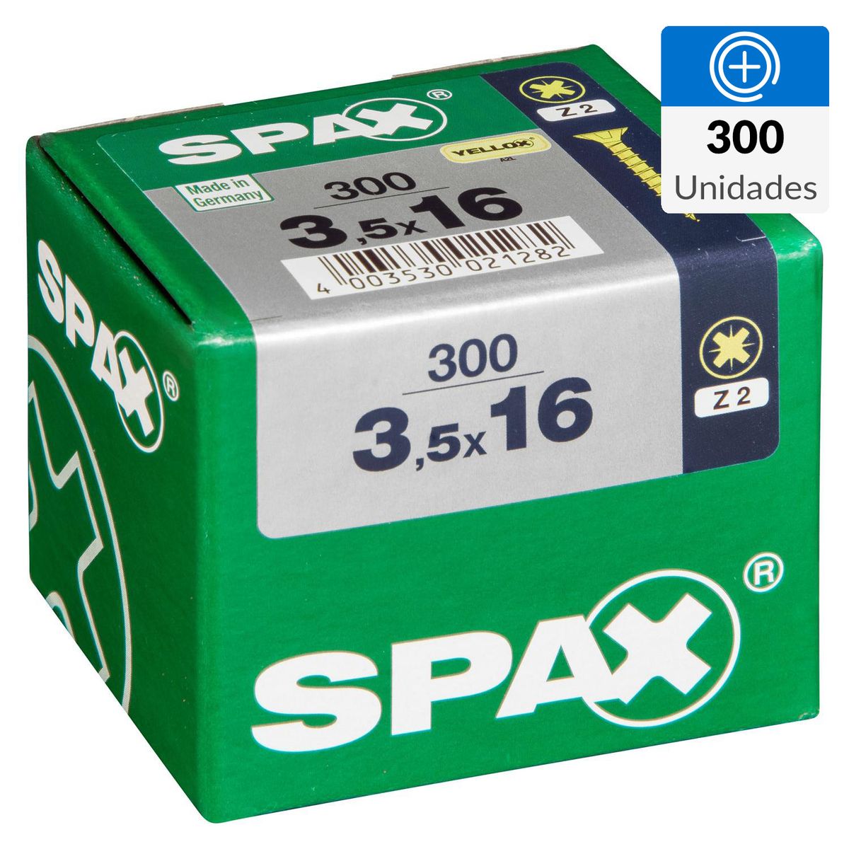 SPAX AMERICAN SCREW - Tornillo Spax Tirafondo Madera Aglomerada 16 mm 3.5 mm 300 unidad(es)