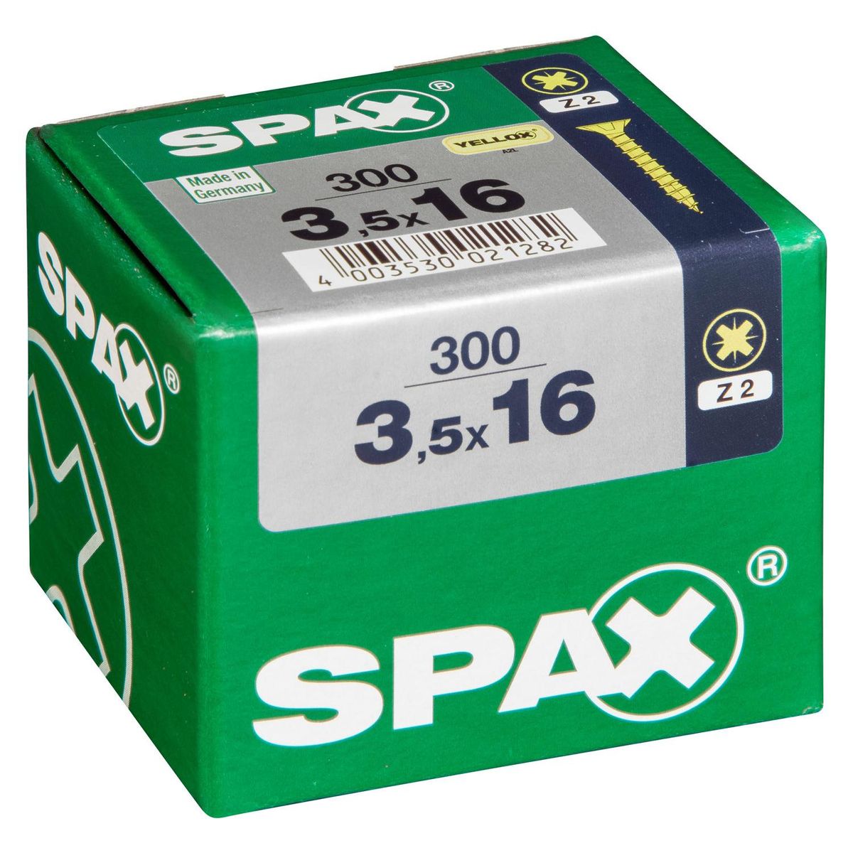 SPAX AMERICAN SCREW - Tornillo Spax Tirafondo Madera Aglomerada 16 mm 3.5 mm 300 unidad(es)