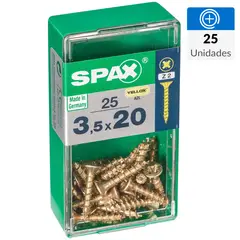 SPAX AMERICAN SCREW - Tornillo Tirafondo Madera Aglomerada 20 mm 3.5 mm 25 unidad(es)