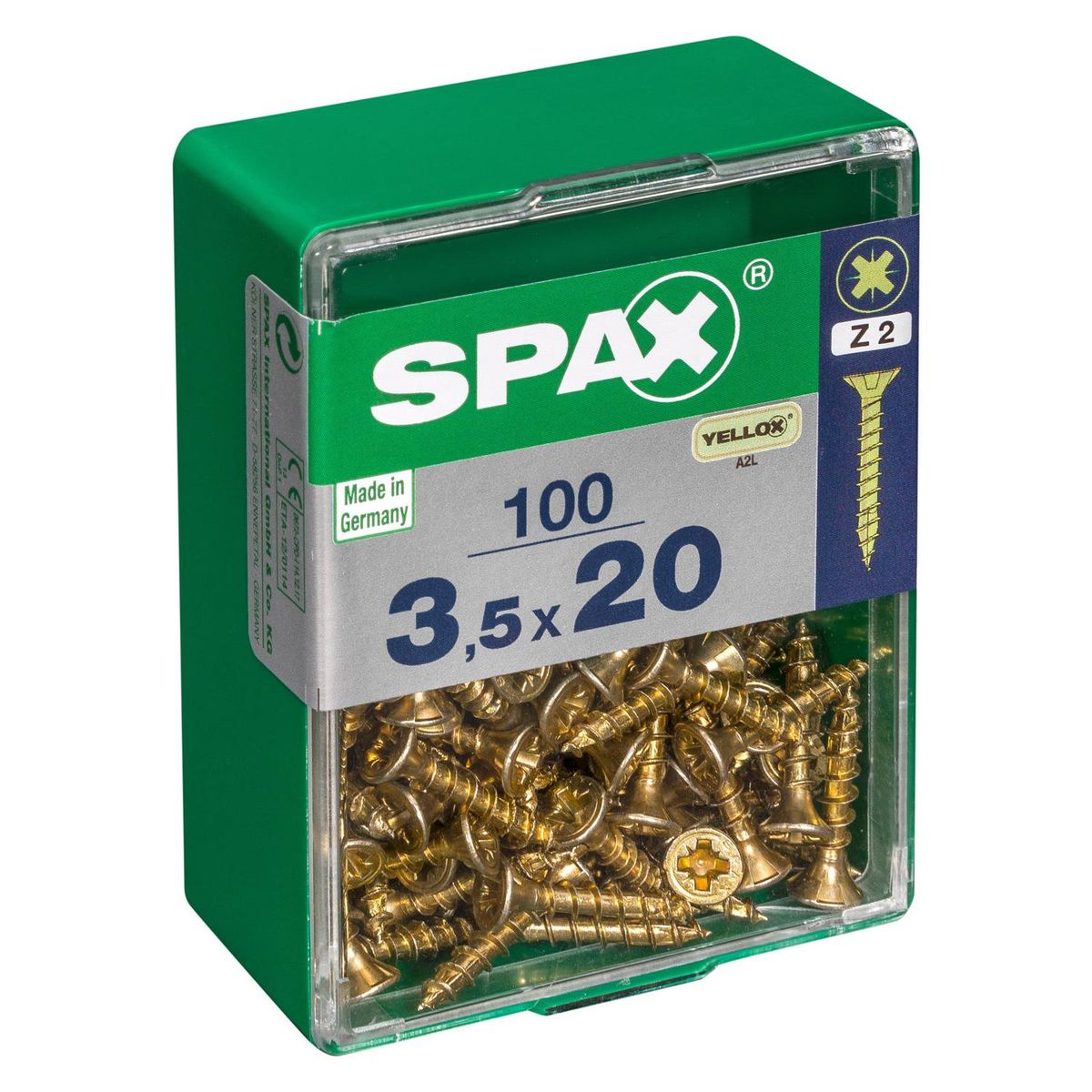 SPAX AMERICAN SCREW - Tornillo Spax Tirafondo Madera Aglomerada 20 mm 3.5 mm 100 unidad(es)