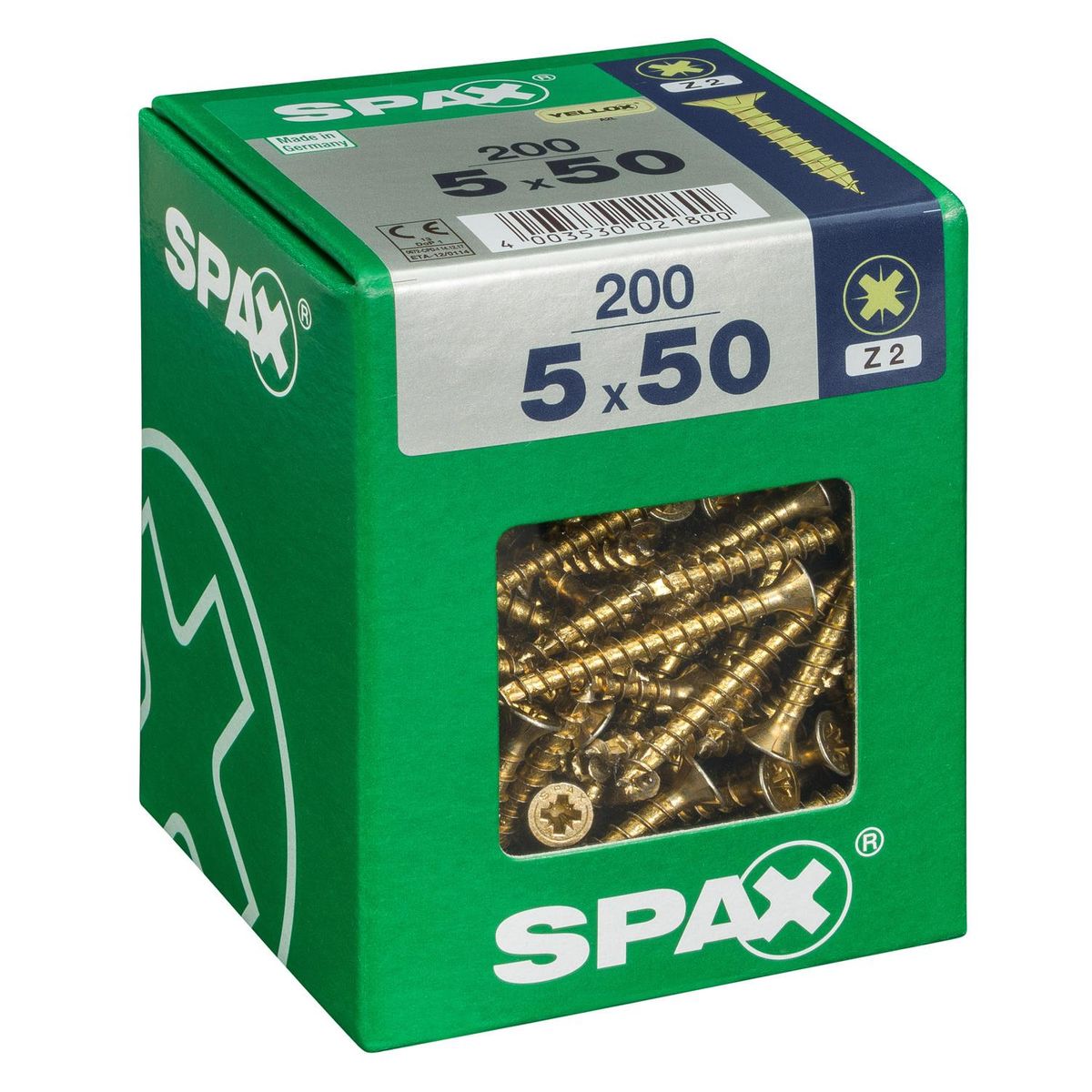 SPAX AMERICAN SCREW - Tornillo Spax Tirafondo Madera Aglomerada 50 mm 5 mm 200 unidad(es)