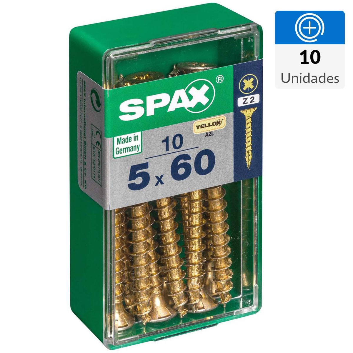 SPAX AMERICAN SCREW - Tornillo Spax Tirafondo Madera Aglomerada 60 mm 5 mm 10 unidad(es)