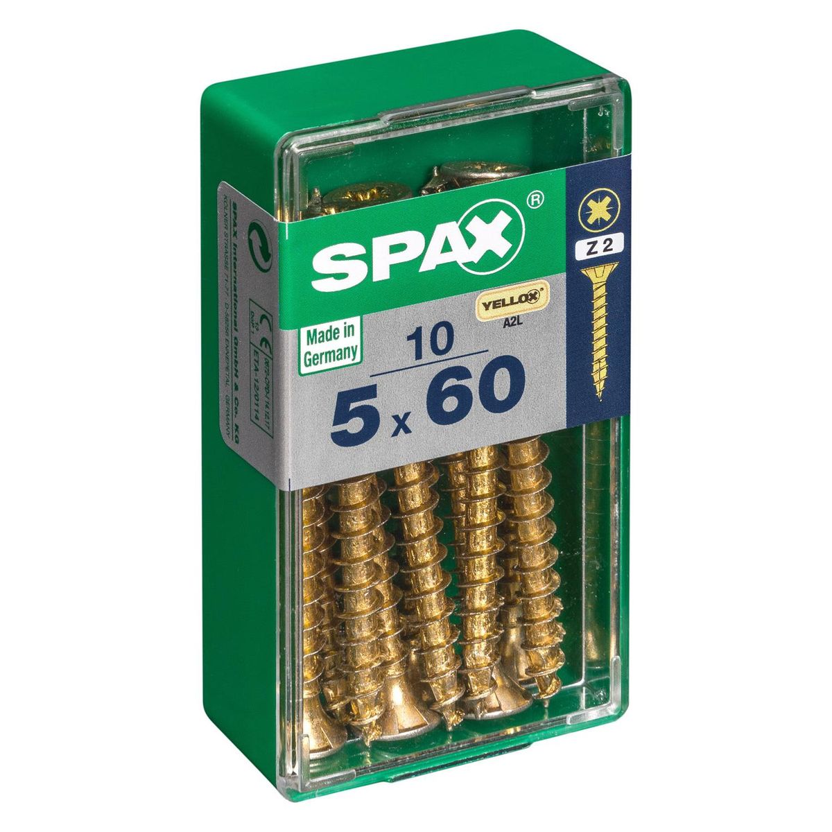 SPAX AMERICAN SCREW - Tornillo Spax Tirafondo Madera Aglomerada 60 mm 5 mm 10 unidad(es)