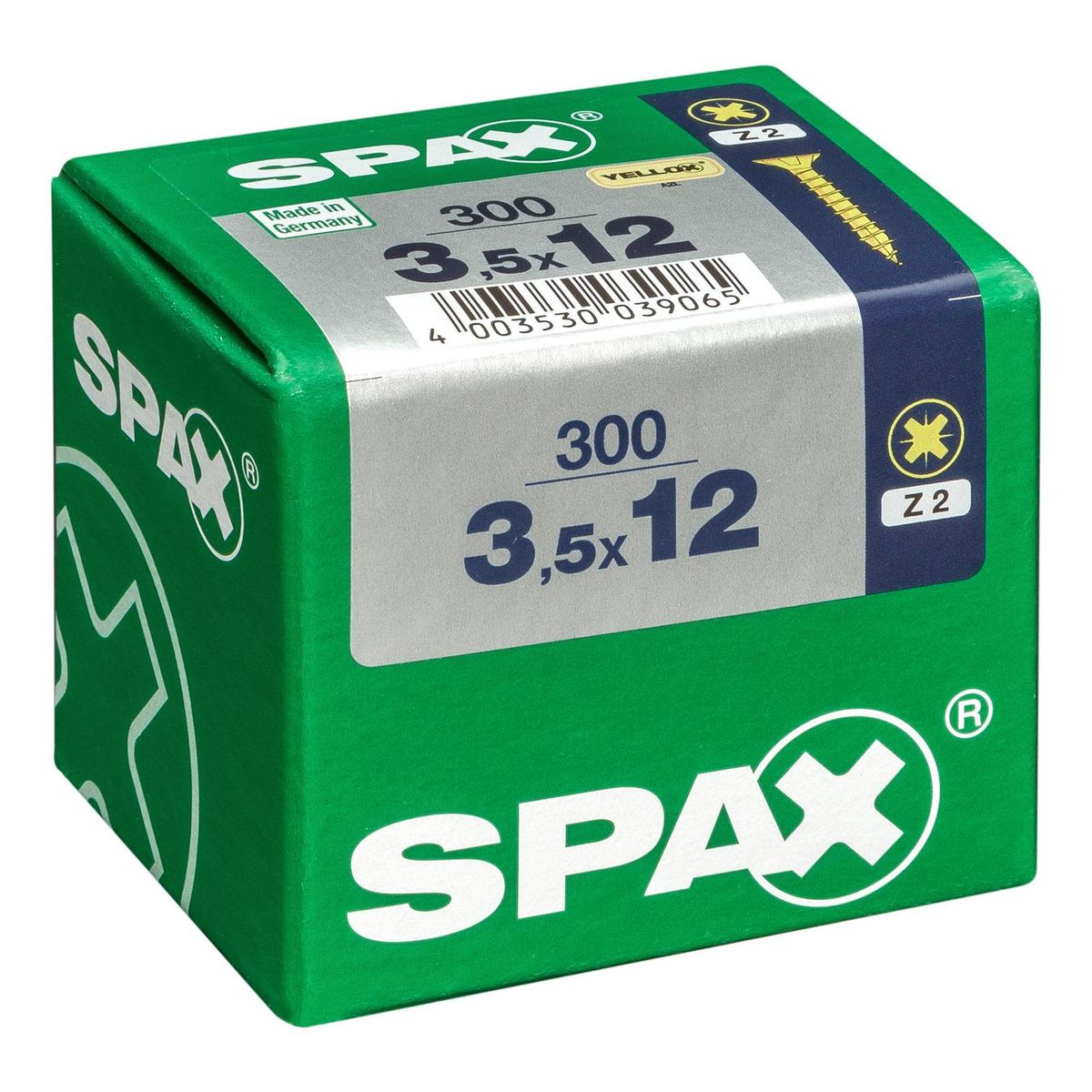 SPAX AMERICAN SCREW - Tornillo Spax Tirafondo Madera Aglomerada 12 mm 3.5 mm 300 unidad(es)