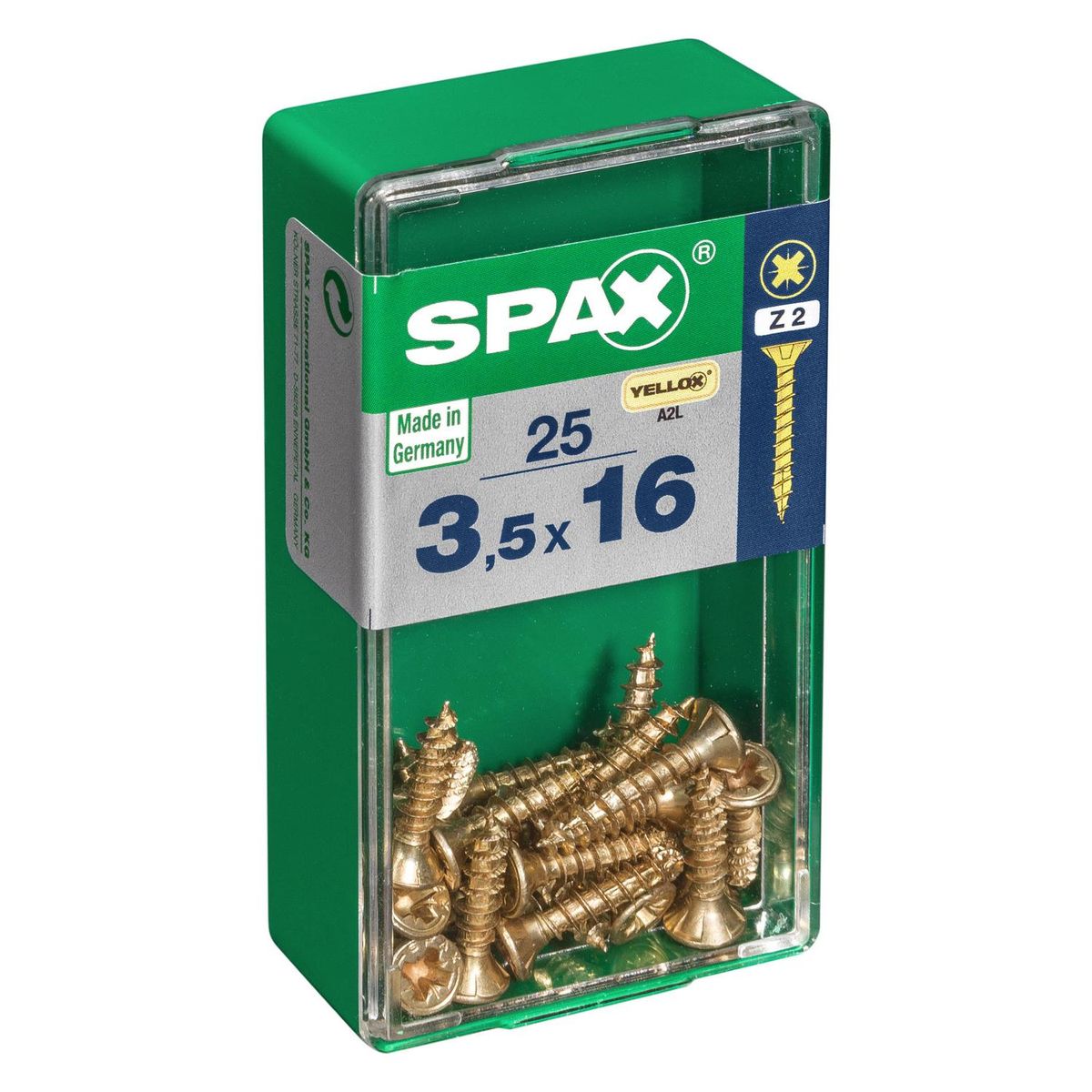 SPAX AMERICAN SCREW - Tornillo Spax Tirafondo Madera Aglomerada 16 mm 3.5 mm 25 unidad(es)