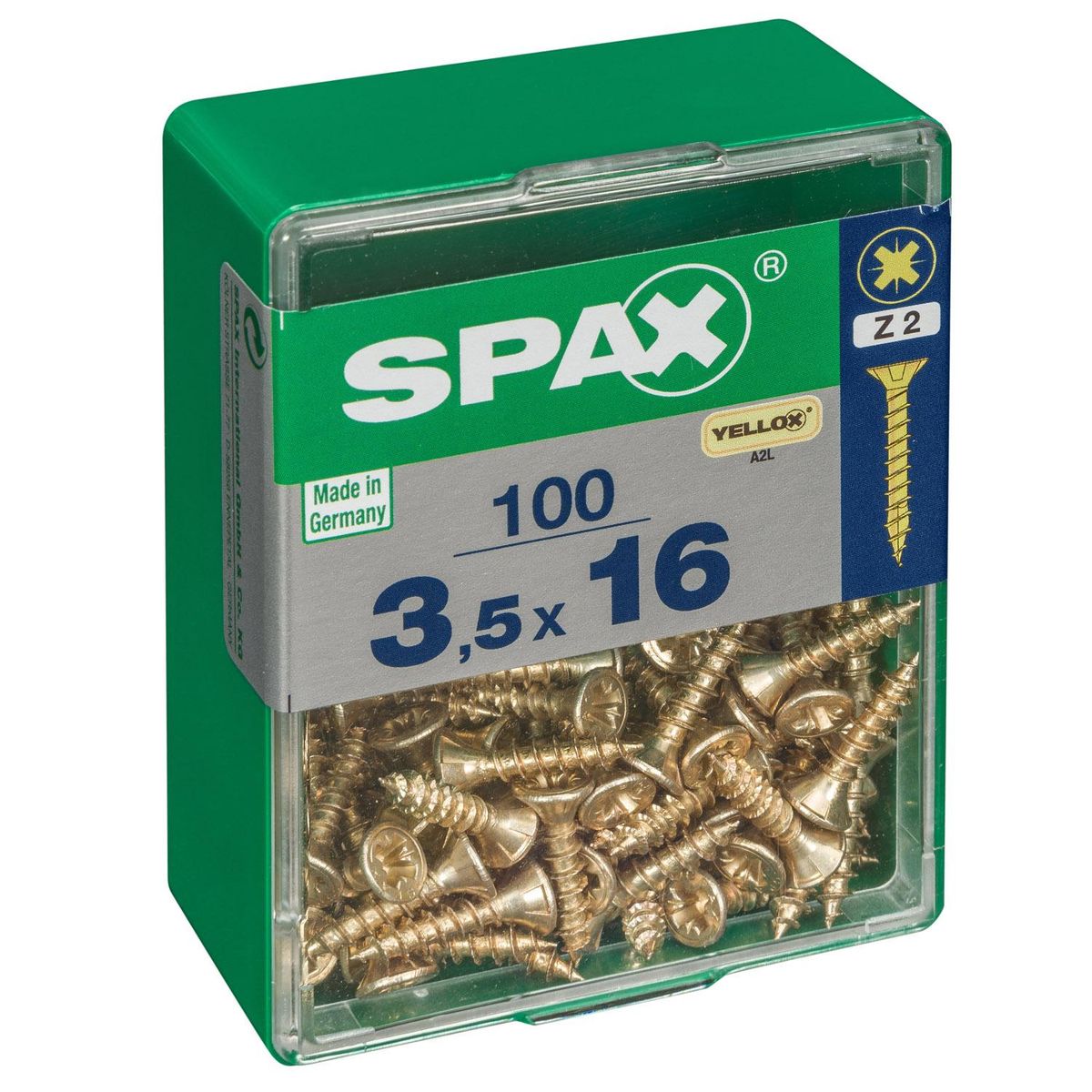 SPAX AMERICAN SCREW - Tornillo Spax Tirafondo Madera Aglomerada 16 mm 3.5 mm 100 unidad(es)