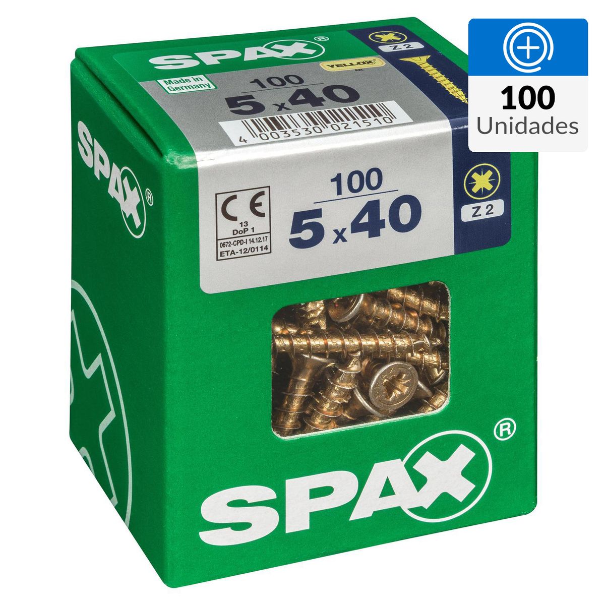 SPAX AMERICAN SCREW - Tornillo Tirafondo Madera Aglomerada 40 mm 5 mm 100 unidad(es)