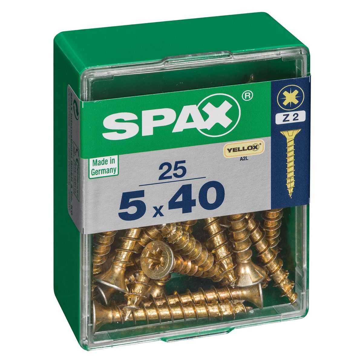 SPAX AMERICAN SCREW - Tornillo Spax Tirafondo Madera Aglomerada 40 mm 5 mm 25 unidad(es)