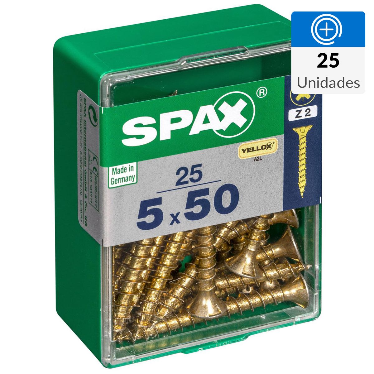 SPAX AMERICAN SCREW - Tornillo Spax Tirafondo Madera Aglomerada 50 mm 5 mm 25 unidad(es)