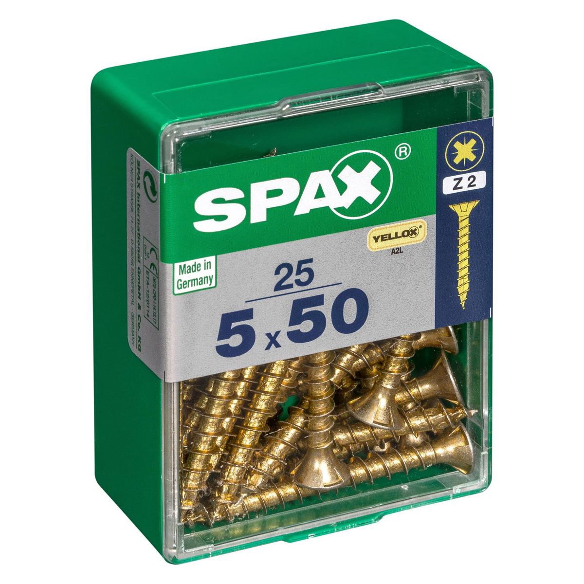 SPAX AMERICAN SCREW - Tornillo Spax Tirafondo Madera Aglomerada 50 mm 5 mm 25 unidad(es)