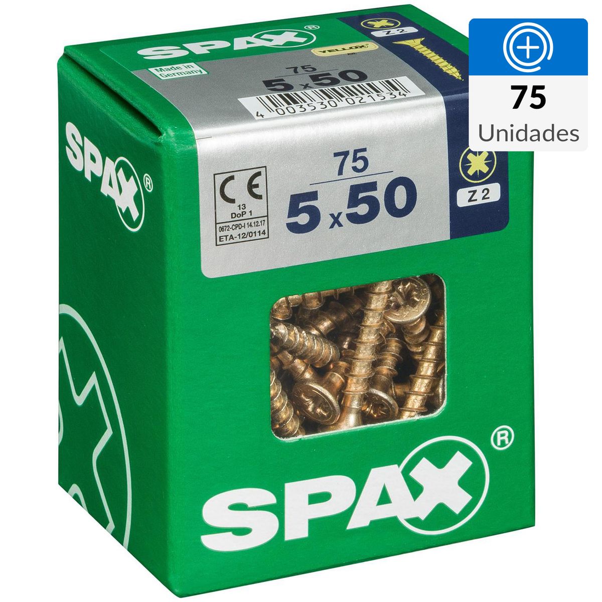 SPAX AMERICAN SCREW - Tornillo Spax Tirafondo Madera Aglomerada 50 mm 5 mm 75 unidad(es)