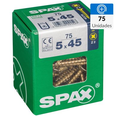 Tornillo spax cabeza plana pozidrive yellox 5x45 75Pz