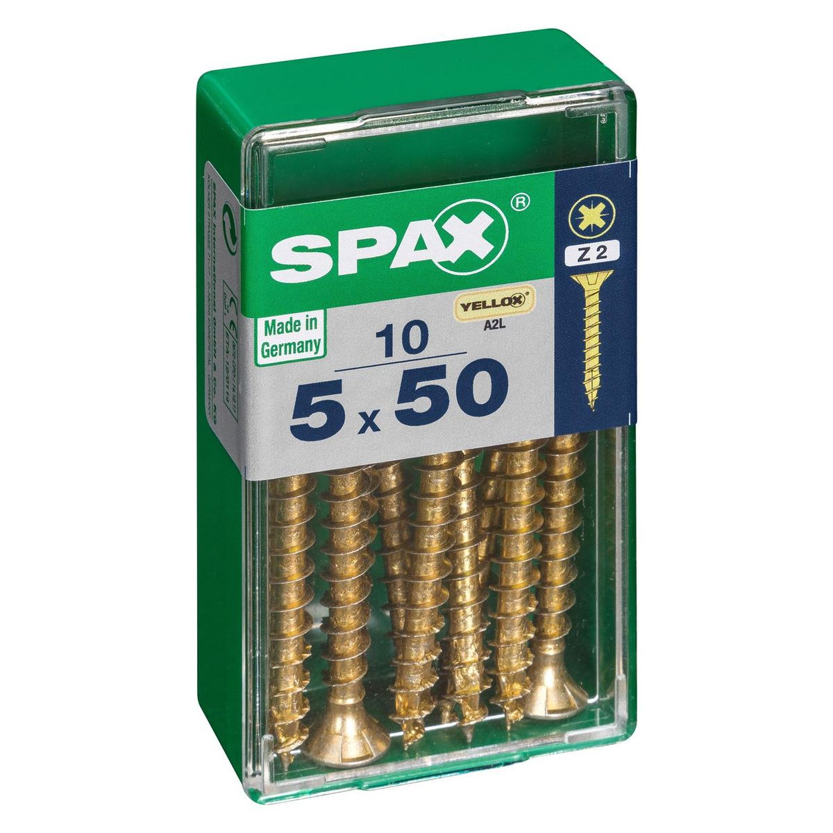 SPAX AMERICAN SCREW - Tornillo Spax Tirafondo Madera Aglomerada 50 mm 5 mm 10 unidad(es)