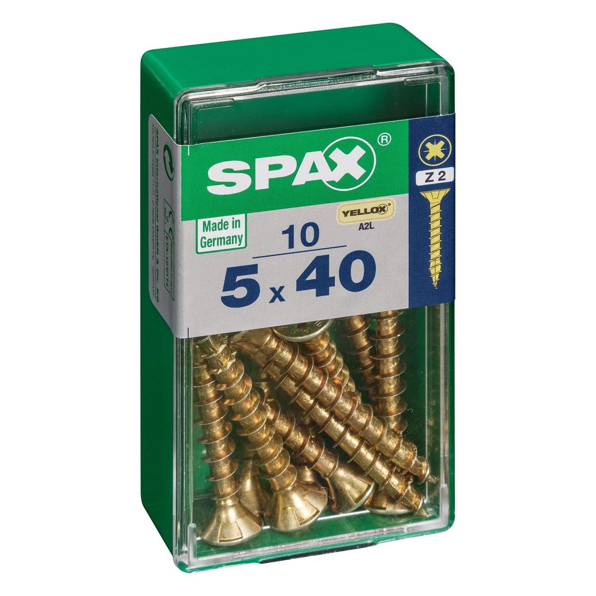 SPAX AMERICAN SCREW - Tornillo Spax Tirafondo Madera Aglomerada 40 mm 5 mm 10 unidad(es)