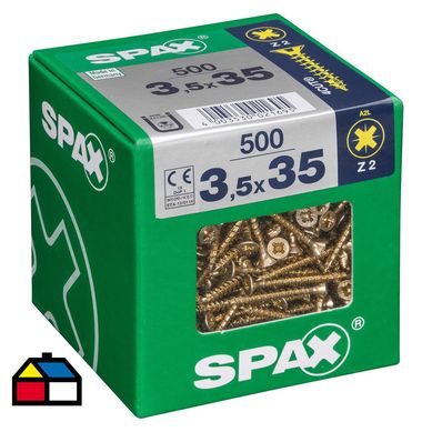 Tornillo spax cabeza plana pozidrive yellox 3,5x35 500Pz