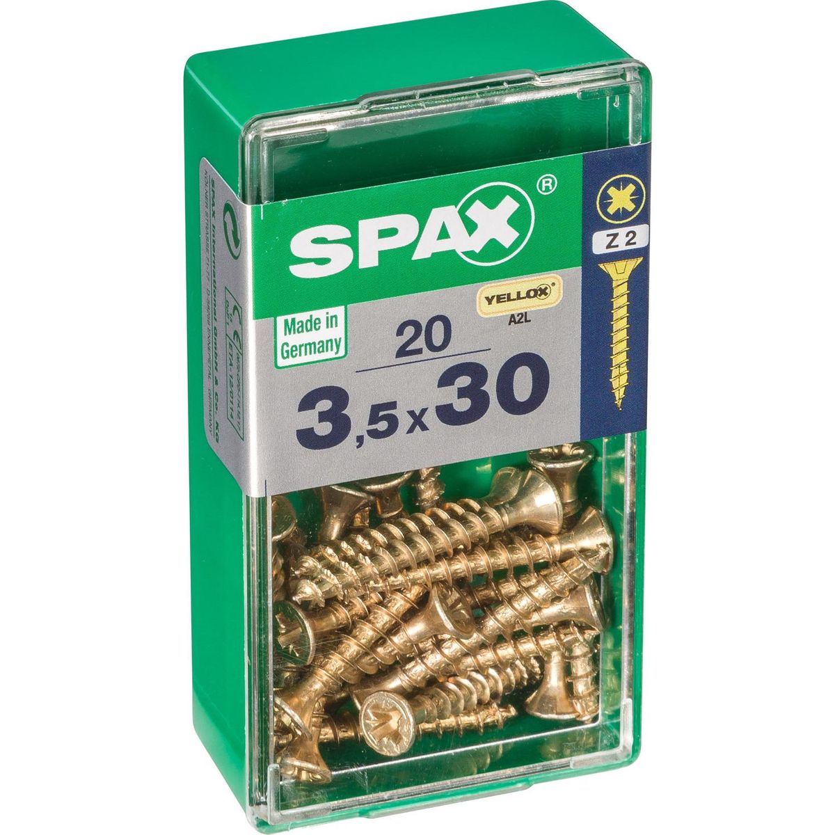 SPAX AMERICAN SCREW - Tornillo Spax Tirafondo Madera Aglomerada 30 mm 3.5 mm 20 unidad(es)