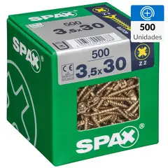SPAX AMERICAN SCREW - Tornillo Tirafondo Madera Aglomerada 30 mm 3.5 mm 500 unidad(es)