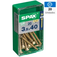 SPAX AMERICAN SCREW - Tornillo Tirafondo Madera Aglomerada 40 mm 3.5 mm 20 unidad(es)