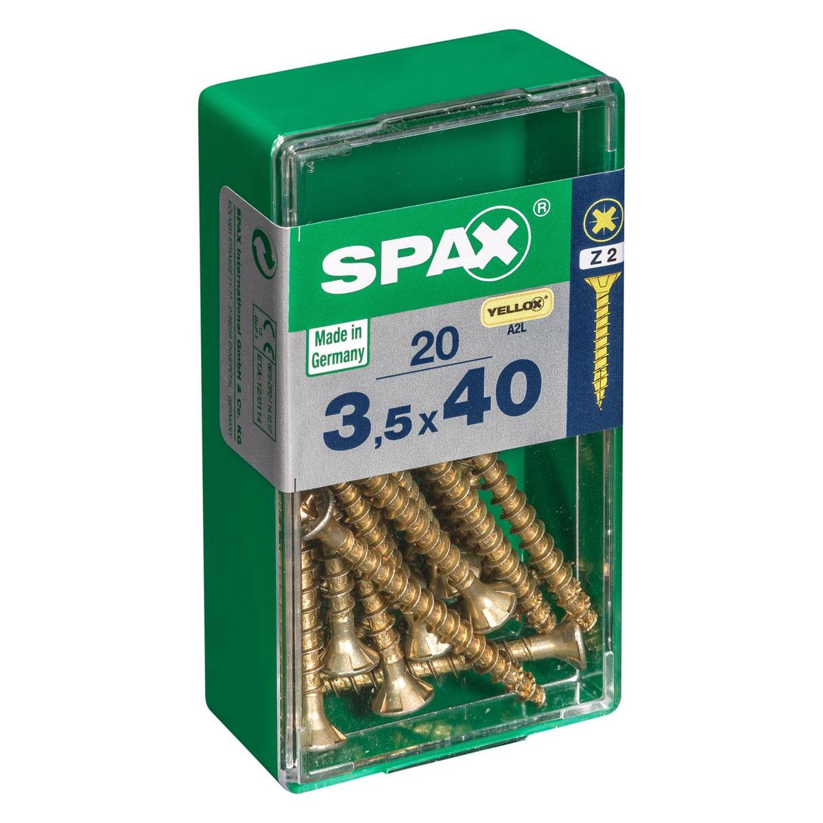 SPAX AMERICAN SCREW - Tornillo Spax Tirafondo Madera Aglomerada 40 mm 3.5 mm 20 unidad(es)